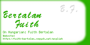 bertalan fuith business card